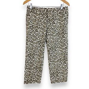 Tommy Bahama Leopard Print Capri Cropped Pants‎ Womens 6 Cotton Blend Stretch